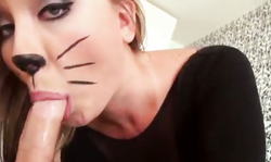 Slutty young kitten is a really horny babe happy to give a blowjob