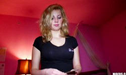 Busty babe Maya Angel undresses and grabs his hard boner