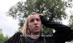 Blonde beauty Nessy knows how to perform a blowjob