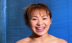Big-boobed Mai Uehara slowly jerks a hard cock in the shower