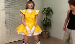 Short-haired Miku Horikoshi is sucking two boners with love