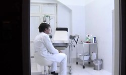 Redhead amateur with fake boobs banged by gynecologist