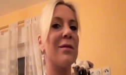 Astonishing amateur blonde is sucking a tasty wiener