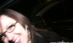 Nerdy British librarian fucks and sucks on a dogging mission