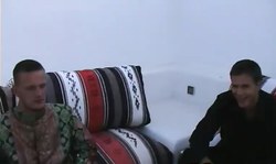 Seduced girl is tasting fresh jizz after hardcore 3some