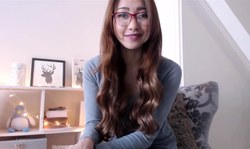 Asian girl play with dildo