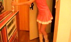 Cute amateur in short pink dress is losing anal virginity in the motel