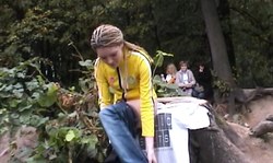 Sex-loving public slut sticks a rubber toy in her accurate muff