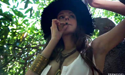 Innocent young beauty is swallowing dick of her bearded boyfriend