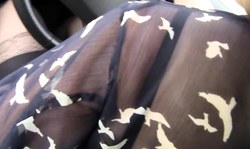 Sweet sophisticated flashers lady looks good in see-through shirt