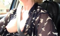 Elegant see-through shirt and naked tits of sophisticated flashers mature