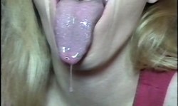 Amateur tongue fetish solo with a girl that has a big tongue