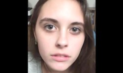 Awesome-looking amateur brunette with big eyes and long tongue