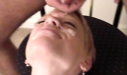 Very hot big-boobed teenager gets facialized in a sexy pose