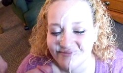 Impressive amateur chick is getting nice facialized after blowjob