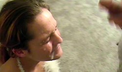 Very messy and huge facial load for a dick-swallowing teen