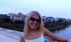 Slutty blonde with big bottom gets nicely creampied in doggy style