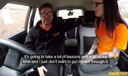 Fake Driving School lesson with a dick-sucking redhead
