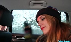 Cute and shy girl Irina Vega is sucking a tasty sausage