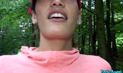 Amazing outdoor blowjob by impressive Latina Penelope Cum