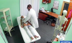 Awesome-looking babe with tattoo fucked hard by her lovely doc