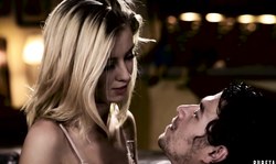 Golden 18 teen slut Haley Reed seduced her friend on the sofa