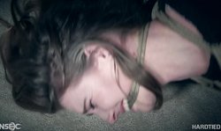 Hard Tied chick with round ass enjoys nasty painful bondage