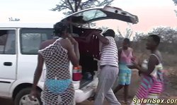 wild outdoor african fuck party