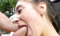 cute teen picked up for outdoor orgy