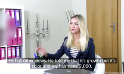 Elegant casting girl demonstrating her booty and pussy