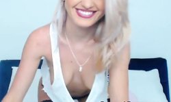 Smoking Hot Blonde Babe Finger Fucks Her Pussy