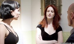 Master fucks brunette then her step sister