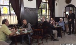 Petite Euro babe fucked in restaurant