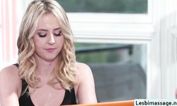 Lesbian costumer seducing her sexy masseuse