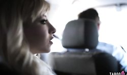 Uber driver fucks two blonde teen sluts who needed cash