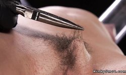 Babe in device bondage hair twitched