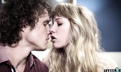 Blonde teen with small tits enjoys her cousins big cock