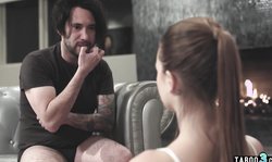 Father fucks his android clone teen daughters throat