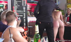 Fetish slave walked in public streets