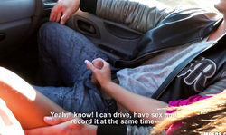 Awesome bitch is sucking a driver's dick after getting picked up