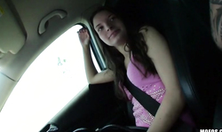 Driver with huge dong seducing and fucking slender teen