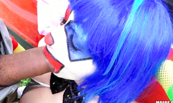 Banging slutty clown in her wet holes outdoor on cam