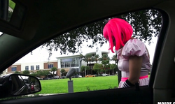Caught a nice pink-haired 18 YO slut for Stranded Teens video
