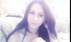 My stepsister pleasuring her pussy live on a webcam