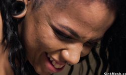 Alt ebony tormented in device bondage