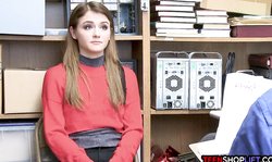 Petite teen shoplifter busted by security and fucked