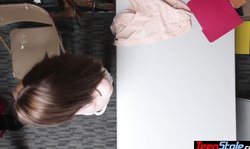 Arrogant teen thief fucked for freedom by a LP officer