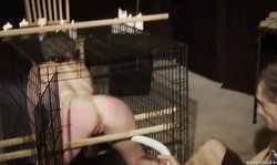 Beautiful and perverted Wasteland anal domination in the cage