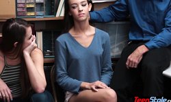 Two petite teen thieves fucked their way out of trouble