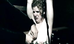 Screaming submissive MILF feels pain deep in her big boobs